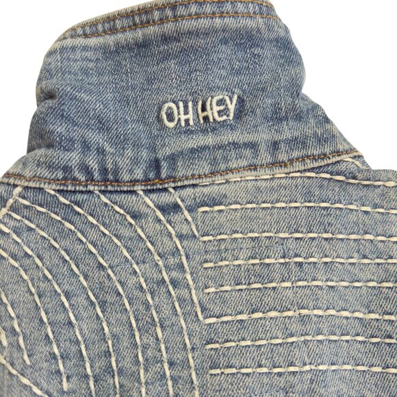 Marine Layer Eileen Embroidered Denim Jacket X-Small Light Wash Copper women new - Picture 6 of 15